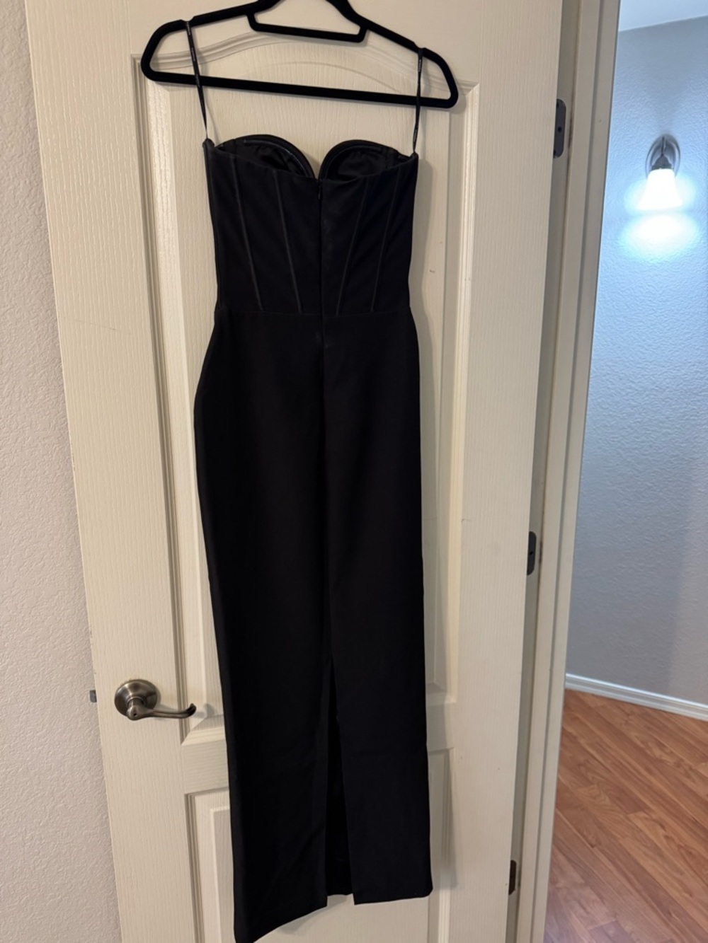 Retrofete Black Strapless Evening Gown with Sweetheart Bodice
